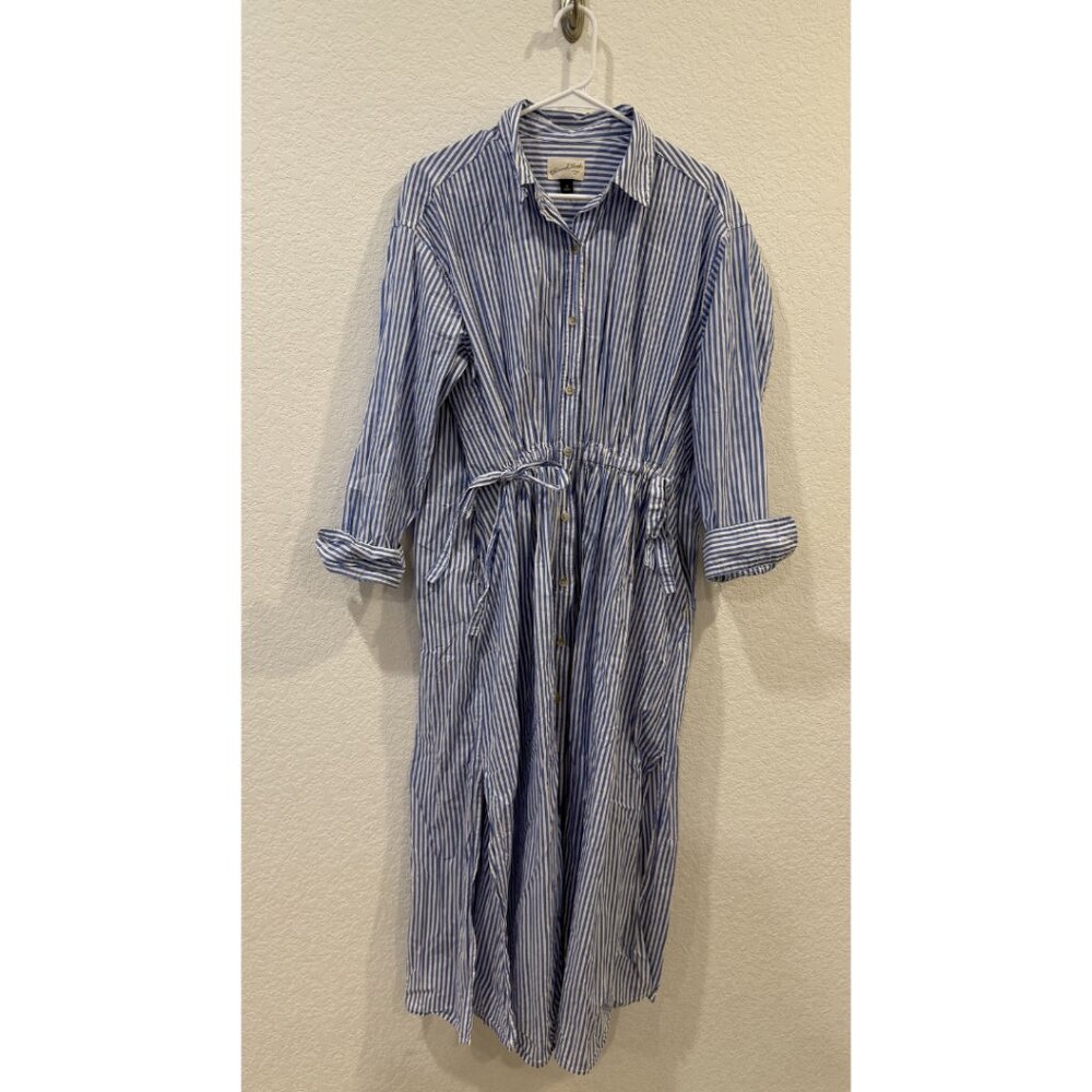 Universal Thread Light Blue Striped Midi Dress - image 2